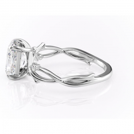 Inel de logodnă Thalina din aur Alb 14kt cu moissanite tăietură radiantă – Solitar rafinată pentru profil mediu | Personalizează și configurează gratuit online [5]