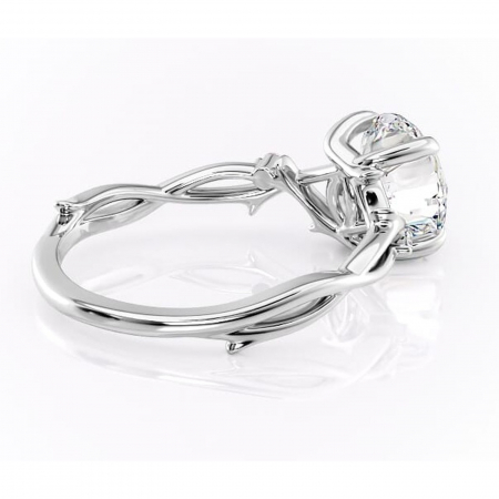 Inel de logodnă Thalina din aur Alb 14kt cu moissanite tăietură rotundă – Solitar rafinată pentru profil mediu | Personalizează și configurează gratuit online [2]