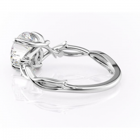 Inel de logodnă Thalina din aur Alb 14kt cu moissanite tăietură rotundă – Solitar rafinată pentru profil mediu | Personalizează și configurează gratuit online [4]