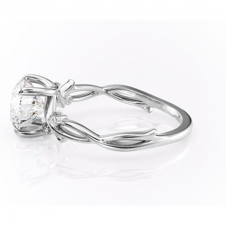 Inel de logodnă Thalina din aur Alb 14kt cu moissanite tăietură rotundă – Solitar rafinată pentru profil mediu | Personalizează și configurează gratuit online [5]