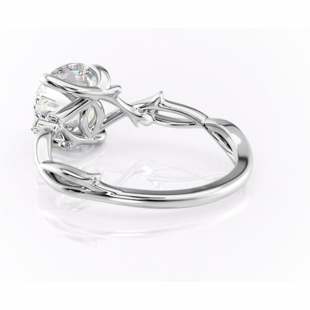 Inel de logodnă Thalina din aur Alb 14kt cu moissanite tăietură rotundă – Solitar rafinată pentru profil mediu | Personalizează și configurează gratuit online [3]