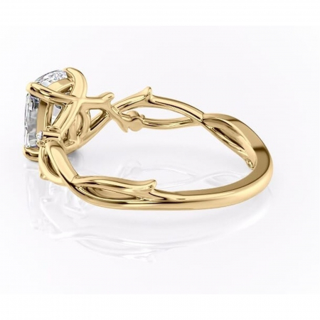 Inel de logodnă Thalina din aur Galben 14kt cu moissanite tăietură pernă – Solitar rafinată pentru profil mediu | Personalizează și configurează gratuit online [4]