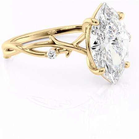 Marquise - Inel de logodnă Thalina din aur Galben 18kt cu moissanite tăietură marquise – Solitar rafinată pentru profil mediu | Personalizează și configurează gratuit online