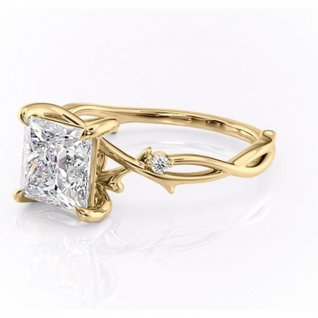 Inel de logodnă Thalina din aur Galben 18kt cu moissanite tăietură princess – Solitar rafinată pentru profil mediu | Personalizează și configurează gratuit online [6]