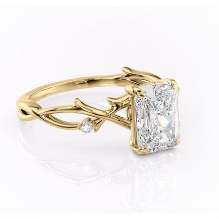Aur galben - Inel de logodnă Thalina din aur Galben 18kt cu moissanite tăietură radiantă – Solitar rafinată pentru profil mediu | Personalizează și configurează gratuit online