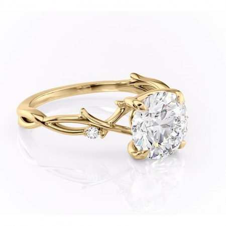 Aur galben - Inel de logodnă Thalina din aur Galben 14kt cu moissanite tăietură rotundă – Solitar rafinată pentru profil mediu | Personalizează și configurează gratuit online