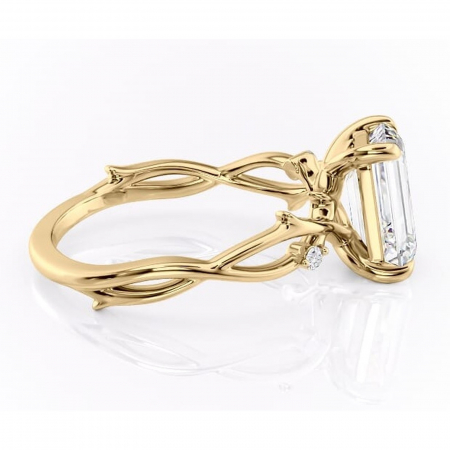 Inel de logodnă Thalina din aur Galben 14kt cu moissanite tăietură smarald – Solitar rafinată pentru profil mediu | Personalizează și configurează gratuit online [1]