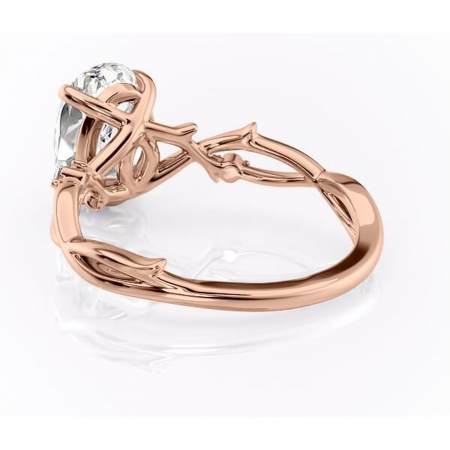 Inel de logodnă Thalina din aur Rose 14kt cu moissanite tăietură ovală – Solitar rafinată pentru profil mediu | Personalizează și configurează gratuit online [3]