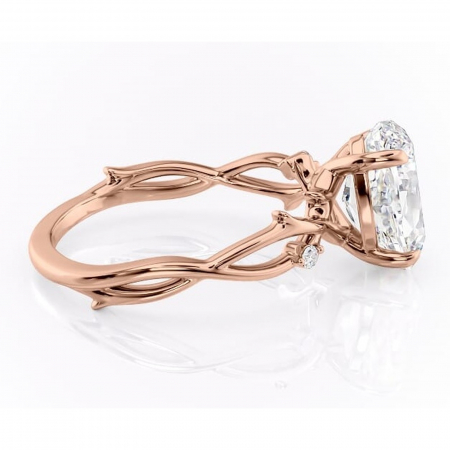 Inel de logodnă Thalina din aur Rose 14kt cu moissanite tăietură ovală – Solitar rafinată pentru profil mediu | Personalizează și configurează gratuit online [1]