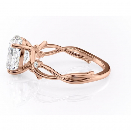 Inel de logodnă Thalina din aur Rose 14kt cu moissanite tăietură ovală – Solitar rafinată pentru profil mediu | Personalizează și configurează gratuit online [5]