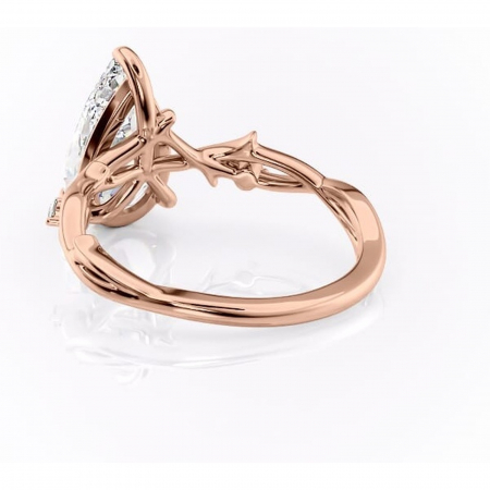 Inel de logodnă Thalina din aur Rose 14kt cu moissanite tăietură pară – Solitar rafinată pentru profil mediu | Personalizează și configurează gratuit online [3]