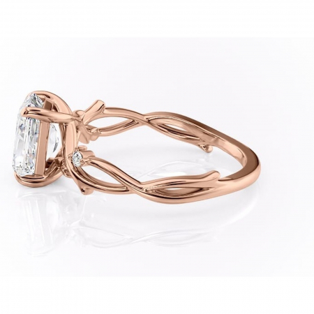 Inel de logodnă Thalina din aur Rose 14kt cu moissanite tăietură radiantă – Solitar rafinată pentru profil mediu | Personalizează și configurează gratuit online [5]