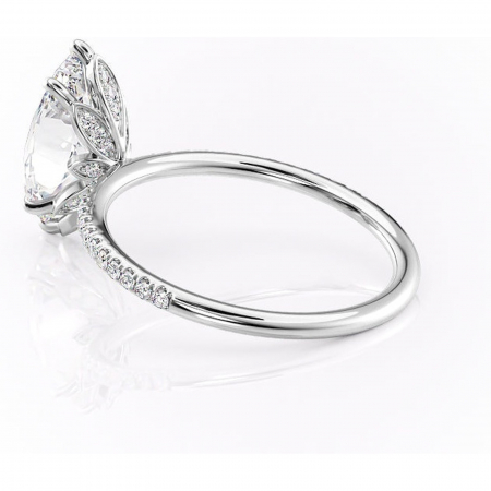 Inel de logodnă Topaz din aur Alb 14kt cu moissanite tăietură marquise – Montură pavé rafinată pentru profil înalt | Personalizează și configurează gratuit online [4]