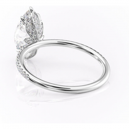 Inel de logodnă Topaz din aur Alb 14kt cu moissanite tăietură marquise – Montură pavé rafinată pentru profil înalt | Personalizează și configurează gratuit online [3]