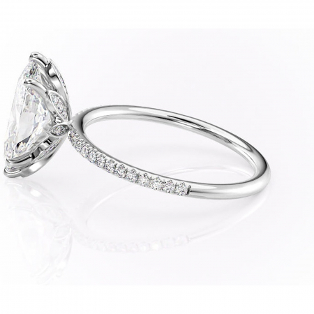 Inel de logodnă Topaz din aur Alb 14kt cu moissanite tăietură marquise – Montură pavé rafinată pentru profil înalt | Personalizează și configurează gratuit online [5]