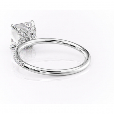 Inel de logodnă Topaz din aur Alb 14kt cu moissanite tăietură princess – Montură pavé rafinată pentru profil înalt | Personalizează și configurează gratuit online [3]