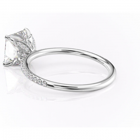 Inel de logodnă Topaz din aur Alb 14kt cu moissanite tăietură princess – Montură pavé rafinată pentru profil înalt | Personalizează și configurează gratuit online [4]