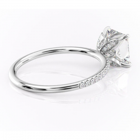 Inel de logodnă Topaz din aur Alb 14kt cu moissanite tăietură princess – Montură pavé rafinată pentru profil înalt | Personalizează și configurează gratuit online [2]