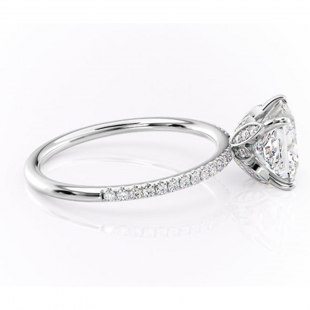 Inel de logodnă Topaz din aur Alb 14kt cu moissanite tăietură princess – Montură pavé rafinată pentru profil înalt | Personalizează și configurează gratuit online [1]