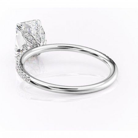 Inel de logodnă Topaz din aur Alb 14kt cu moissanite tăietură radiantă – Montură pavé rafinată pentru profil înalt | Personalizează și configurează gratuit online [3]