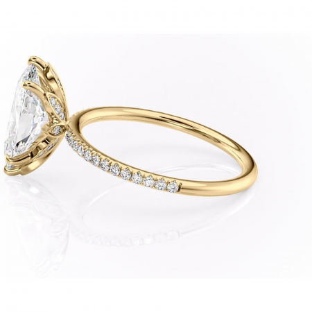 Inel de logodnă Topaz din aur Galben 14kt cu moissanite tăietură marquise – Montură pavé rafinată pentru profil înalt | Personalizează și configurează gratuit online [5]