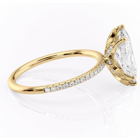 Inel de logodnă Topaz din aur Galben 14kt cu moissanite tăietură marquise – Montură pavé rafinată pentru profil înalt | Personalizează și configurează gratuit online [1]