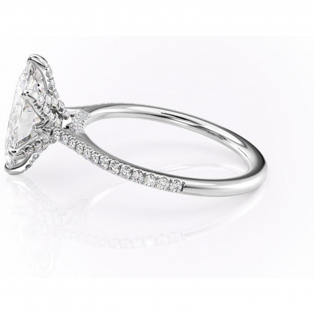 Inel de logodnă Tove din aur Alb 14kt cu moissanite tăietură marquise – Montură pavé rafinată pentru profil înalt | Personalizează și configurează gratuit online [5]