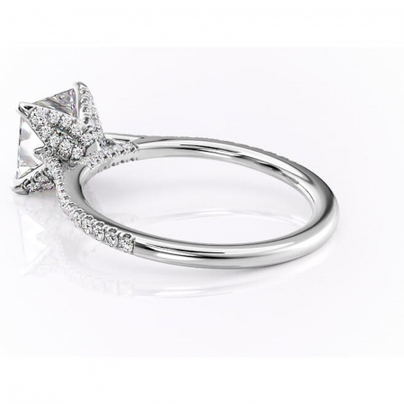 Inel de logodnă Tove din aur Alb 14kt cu moissanite tăietură princess – Montură pavé rafinată pentru profil înalt | Personalizează și configurează gratuit online [4]