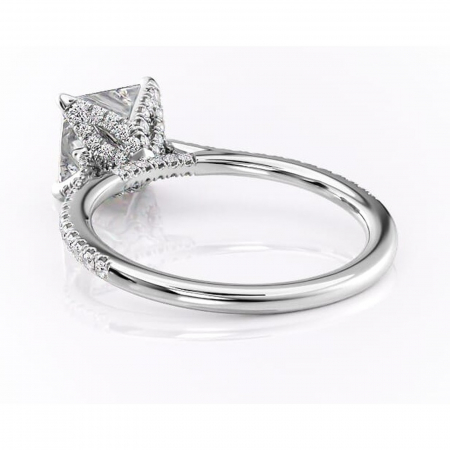 Inel de logodnă Tove din aur Alb 14kt cu moissanite tăietură princess – Montură pavé rafinată pentru profil înalt | Personalizează și configurează gratuit online [3]