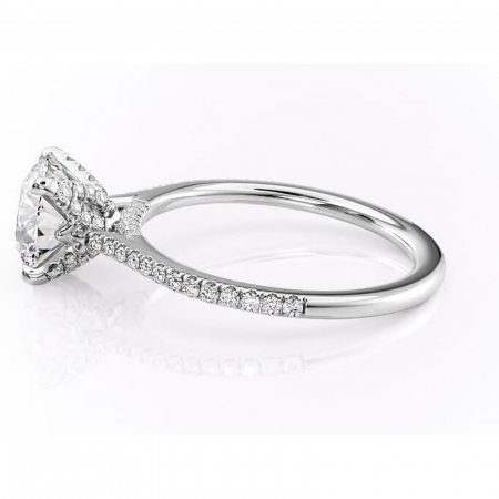 Inel de logodnă Tove din aur Alb 14kt cu moissanite tăietură rotundă – Montură pavé rafinată pentru profil înalt | Personalizează și configurează gratuit online [5]