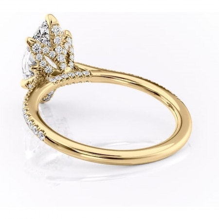 Inel de logodnă Tove din aur Galben 14kt cu moissanite tăietură marquise – Montură pavé rafinată pentru profil înalt | Personalizează și configurează gratuit online [3]