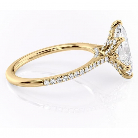 Inel de logodnă Tove din aur Galben 14kt cu moissanite tăietură marquise – Montură pavé rafinată pentru profil înalt | Personalizează și configurează gratuit online [1]