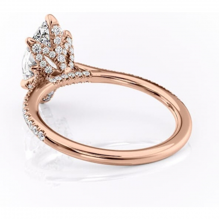 Inel de logodnă Tove din aur Rose 14kt cu moissanite tăietură marquise – Montură pavé rafinată pentru profil înalt | Personalizează și configurează gratuit online [3]
