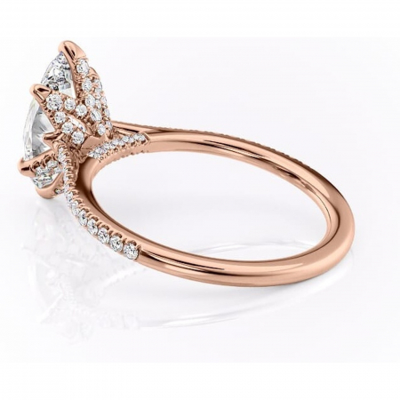 Inel de logodnă Tove din aur Rose 14kt cu moissanite tăietură marquise – Montură pavé rafinată pentru profil înalt | Personalizează și configurează gratuit online [4]
