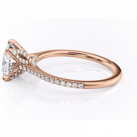 Inel de logodnă Tove din aur Rose 18kt cu moissanite tăietură princess – Montură pavé rafinată pentru profil înalt | Personalizează și configurează gratuit online [5]