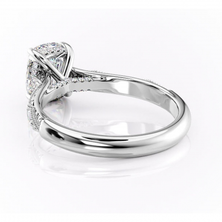 Inel de logodnă Vespera din aur Alb 14kt cu moissanite tăietură asscher – Pietre laterale rafinată pentru profil înalt | Personalizează și configurează gratuit online [3]