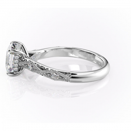 Inel de logodnă Vespera din aur Alb 14kt cu moissanite tăietură asscher – Pietre laterale rafinată pentru profil înalt | Personalizează și configurează gratuit online [5]