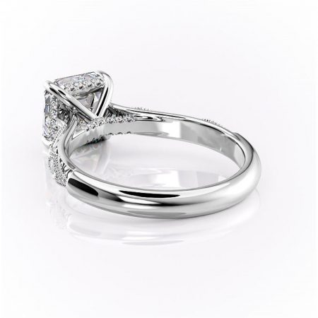 Inel de logodnă Vespera din aur Alb 14kt cu moissanite tăietură asscher – Pietre laterale rafinată pentru profil înalt | Personalizează și configurează gratuit online [3]