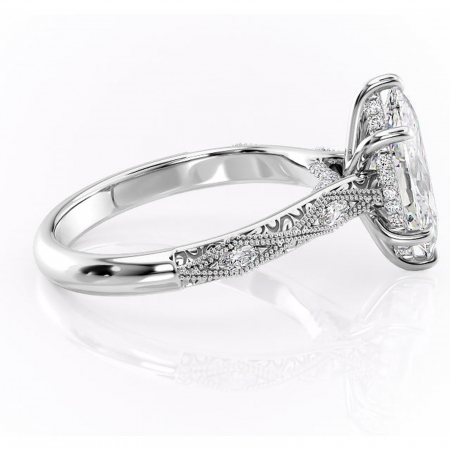Inel de logodnă Vespera din aur Alb 14kt cu moissanite tăietură marquise – Pietre laterale rafinată pentru profil înalt | Personalizează și configurează gratuit online [1]