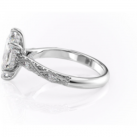 Inel de logodnă Vespera din aur Alb 14kt cu moissanite tăietură marquise – Pietre laterale rafinată pentru profil înalt | Personalizează și configurează gratuit online [5]