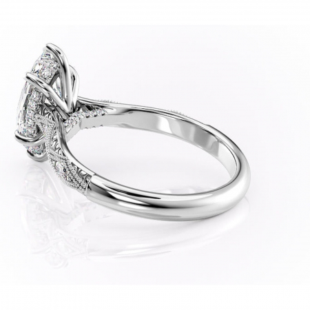 Inel de logodnă Vespera din aur Alb 14kt cu moissanite tăietură marquise – Pietre laterale rafinată pentru profil înalt | Personalizează și configurează gratuit online [4]