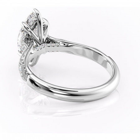 Inel de logodnă Vespera din aur Alb 14kt cu moissanite tăietură marquise – Pietre laterale rafinată pentru profil înalt | Personalizează și configurează gratuit online [3]