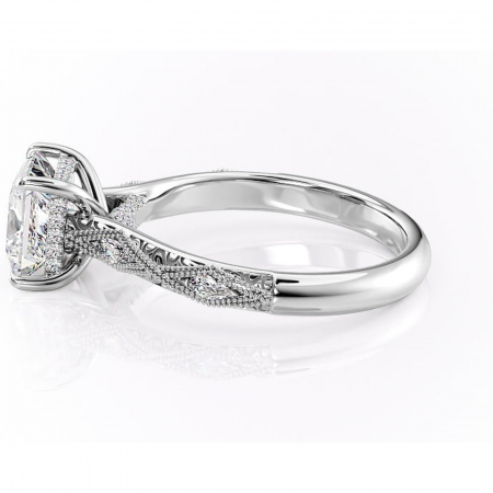 Inel de logodnă Vespera din aur Alb 14kt cu moissanite tăietură princess – Pietre laterale rafinată pentru profil înalt | Personalizează și configurează gratuit online [5]