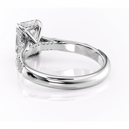 Inel de logodnă Vespera din aur Alb 18kt cu moissanite tăietură radiantă – Pietre laterale rafinată pentru profil înalt | Personalizează și configurează gratuit online [3]
