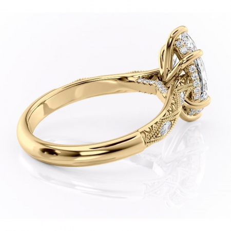 Inel de logodnă Vespera din aur Galben 14kt cu moissanite tăietură marquise – Pietre laterale rafinată pentru profil înalt | Personalizează și configurează gratuit online [2]