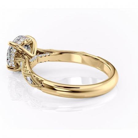 Inel de logodnă Vespera din aur Galben 14kt cu moissanite tăietură rotundă – Pietre laterale rafinată pentru profil înalt | Personalizează și configurează gratuit online [4]