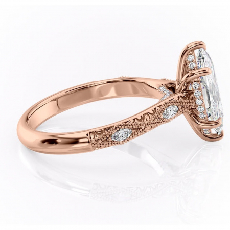 Inel de logodnă Vespera din aur Rose 14kt cu moissanite tăietură marquise – Pietre laterale rafinată pentru profil înalt | Personalizează și configurează gratuit online [1]