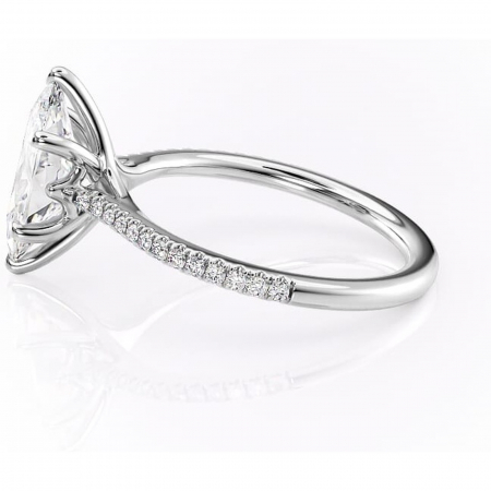 Inel de logodnă Victoria din aur Alb 14kt cu moissanite tăietură marquise – Montură pavé rafinată pentru profil mediu | Personalizează și configurează gratuit online [5]