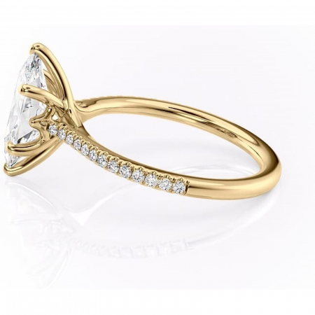Inel de logodnă Victoria din aur Galben 14kt cu moissanite tăietură marquise – Montură pavé rafinată pentru profil mediu | Personalizează și configurează gratuit online [5]
