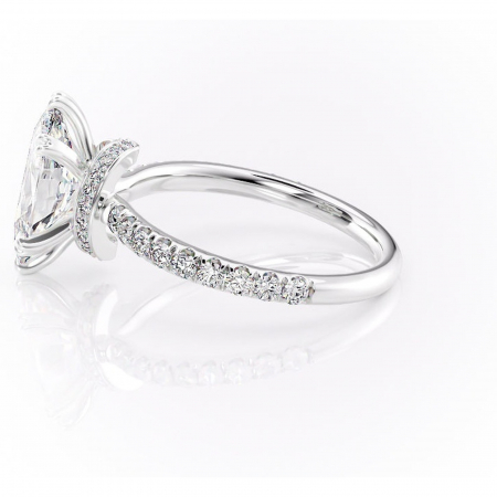 Inel de logodnă Vivienne din aur Alb 14kt cu moissanite tăietură marquise – Montură pavé rafinată pentru profil înalt | Personalizează și configurează gratuit online [5]